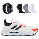 Kit tênis esportivo + meia 100% algodão + relógio digital! envio imediato