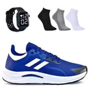 Kit tênis esportivo + meia 100% algodão + relógio digital! envio imediato