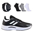 Kit tênis esportivo + meia 100% algodão + relógio digital! envio imediato